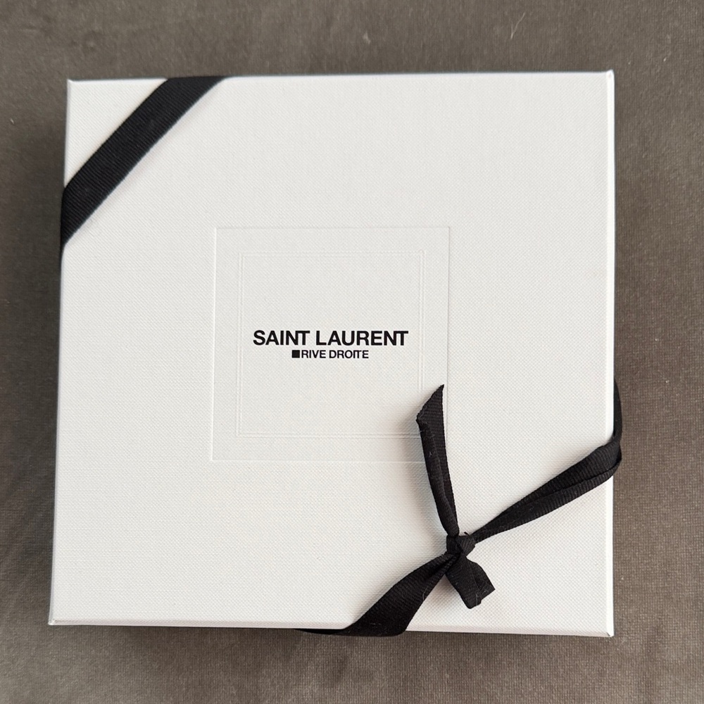 Small Saint Laurent White Gift Box with Black Ribbon